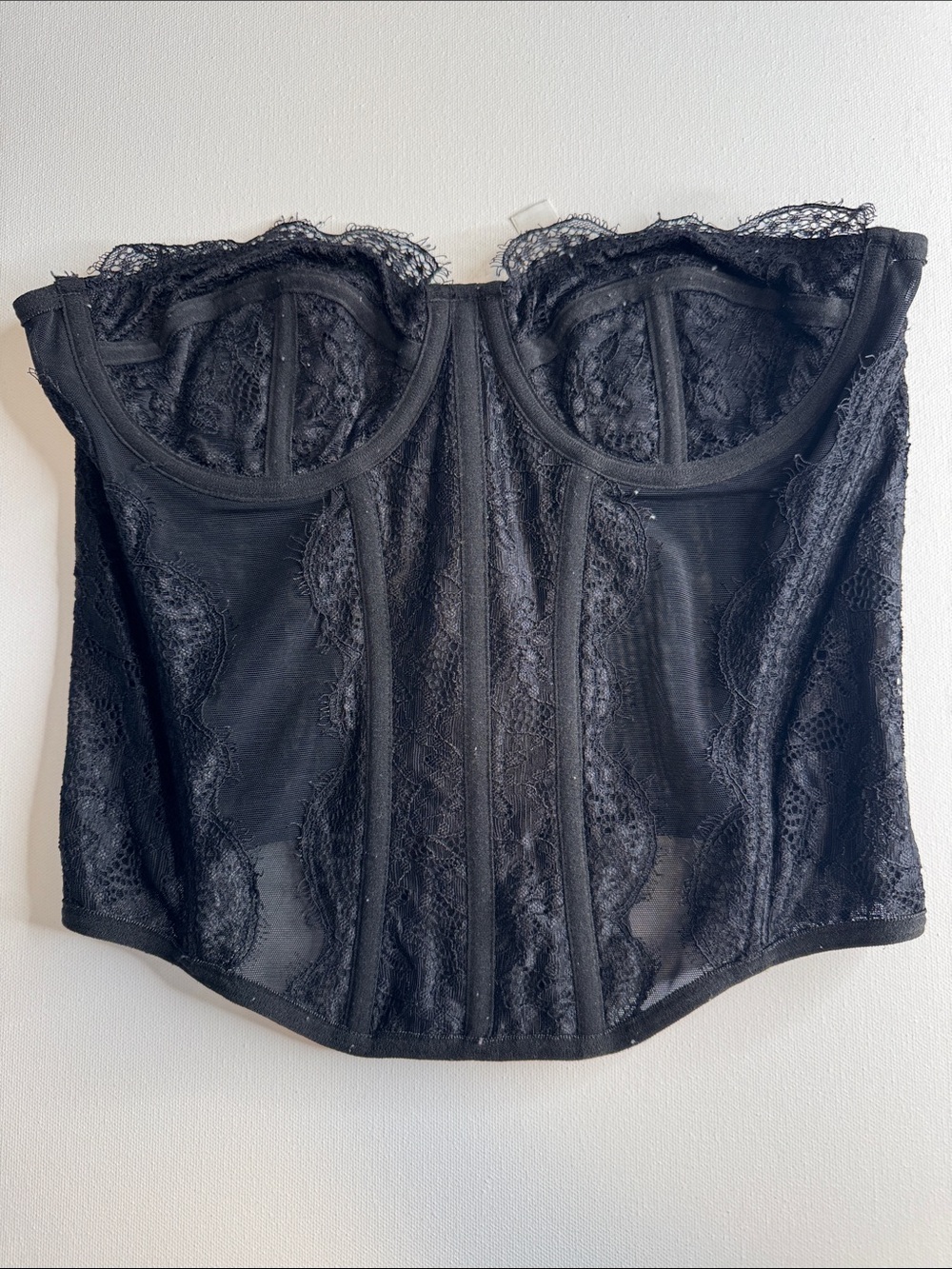 Black Lace Bustier Corset Top - Women Intimates